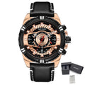 MEGIR Men’s Chronograph Watch – Leather Strap, Waterproof