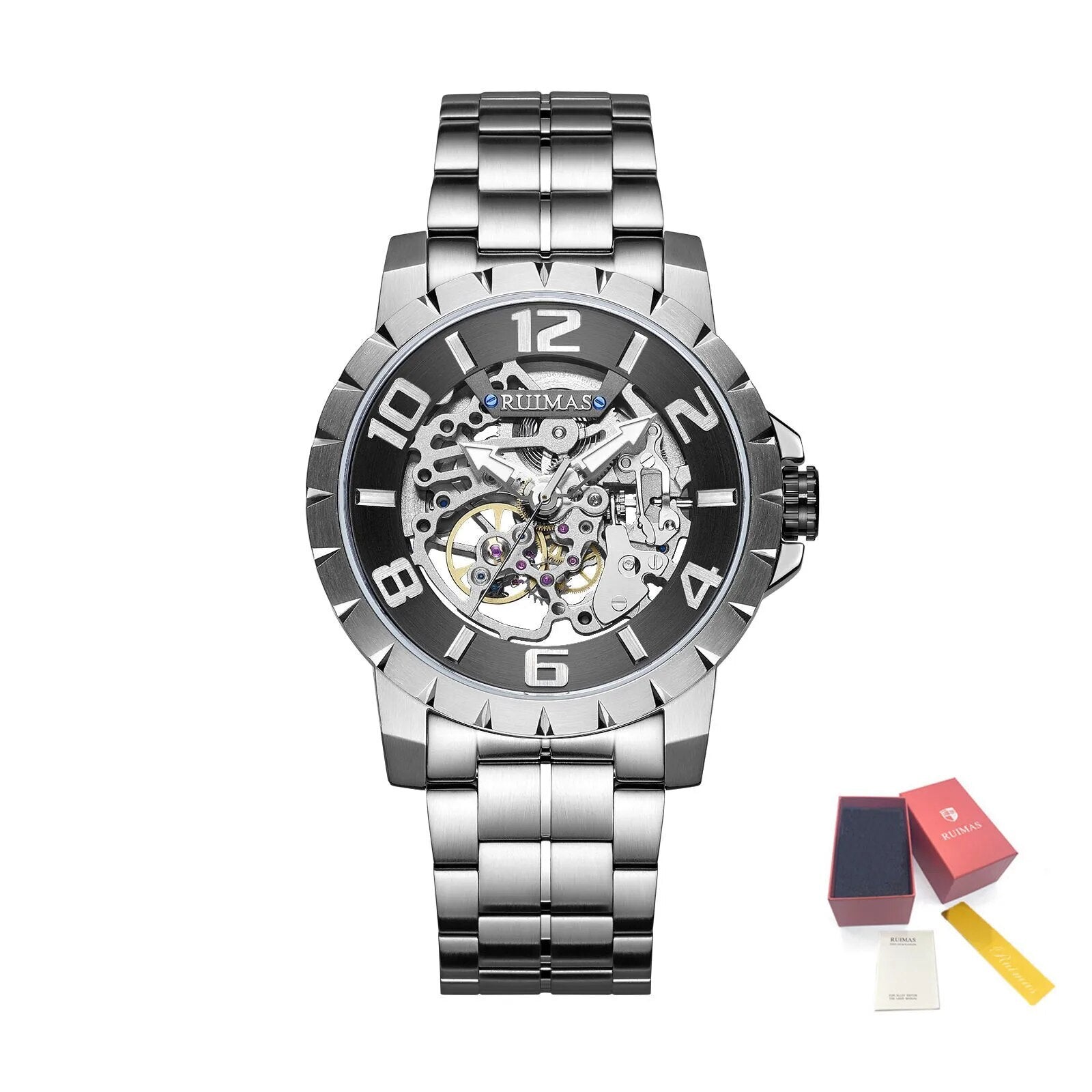 RUIMAS Men’s Automatic Watch – Stainless Steel, 5ATM Waterproof