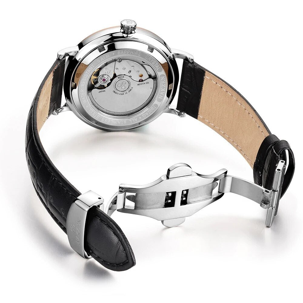 NAKZEN Men’s Automatic Watch – Leather Strap, Miyota 9015
