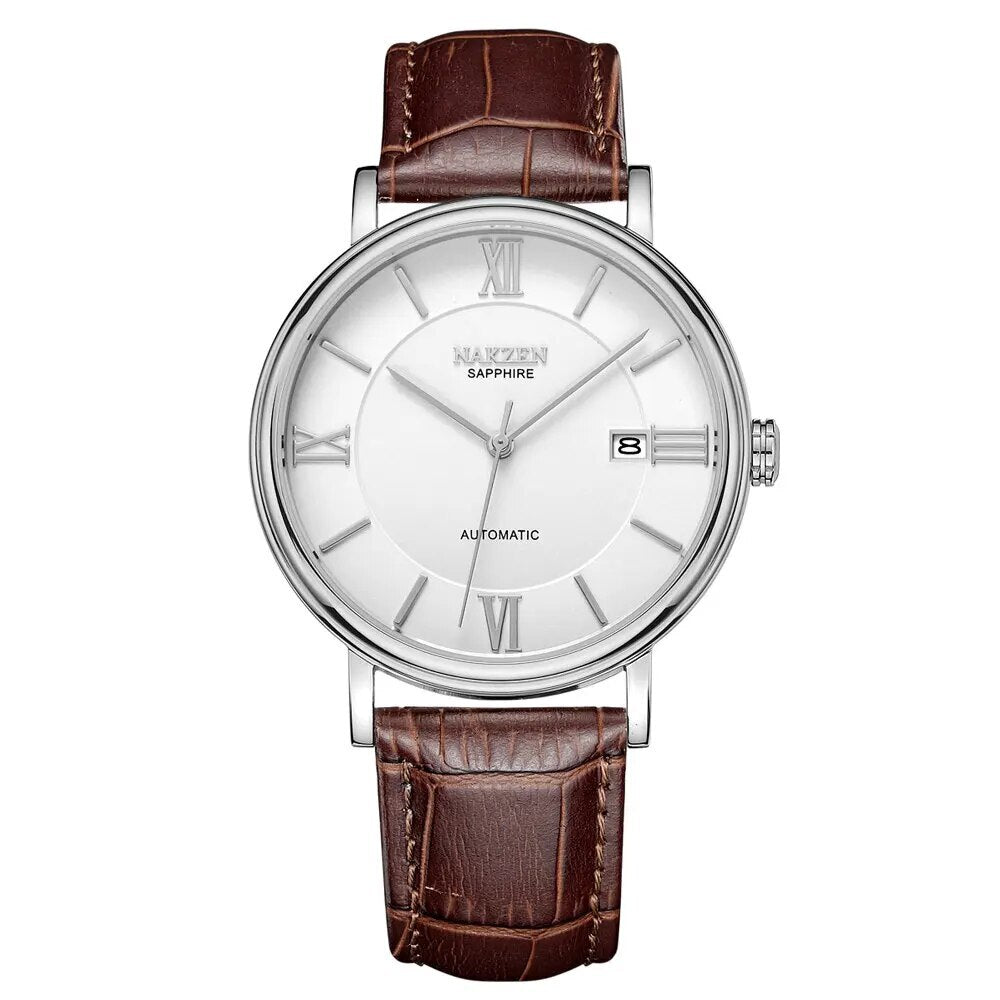NAKZEN Men’s Automatic Watch – Leather Strap, Miyota 9015