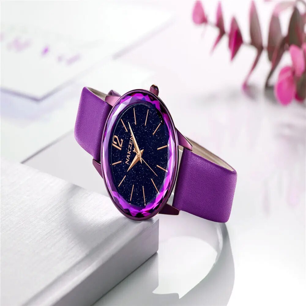 NAKZEN Starry Sky Women’s Quartz Watch – Minimalist, Waterproof