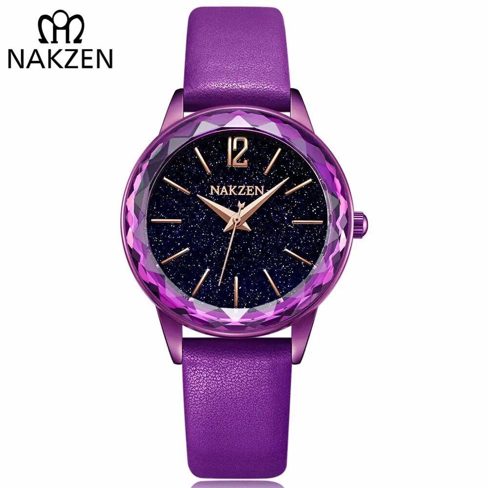 NAKZEN Starry Sky Women’s Quartz Watch – Minimalist, Waterproof