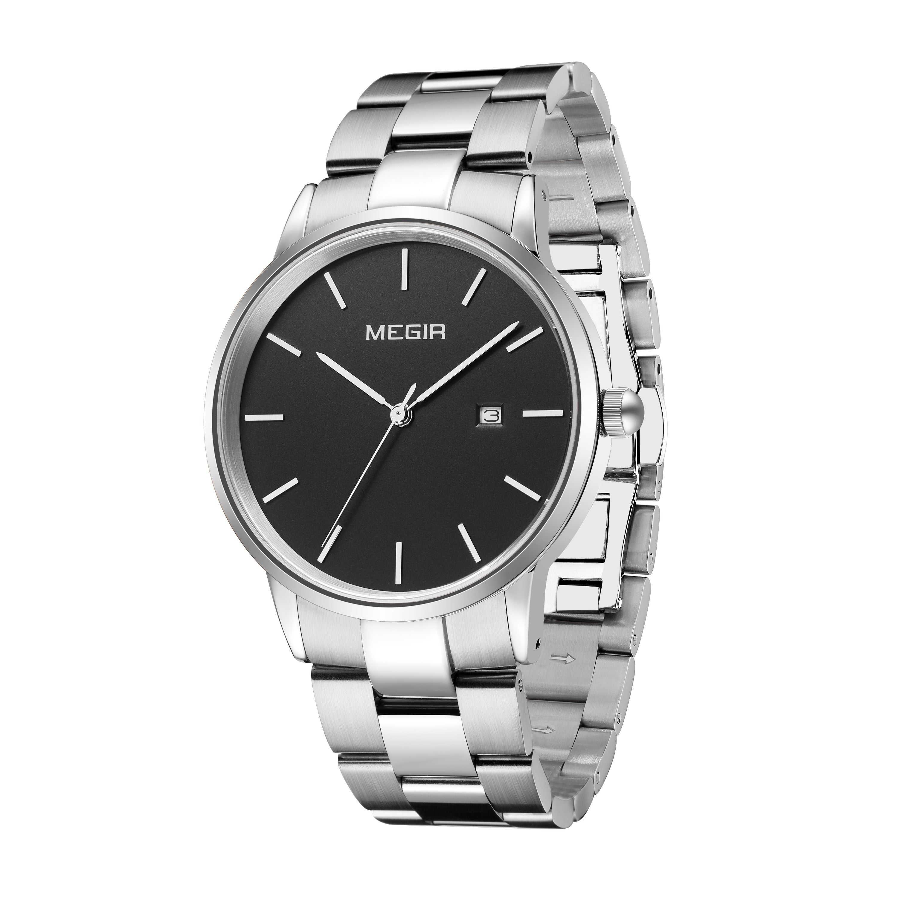 MEGIR Men’s Business Quartz Watch – Steel Band, Waterproof