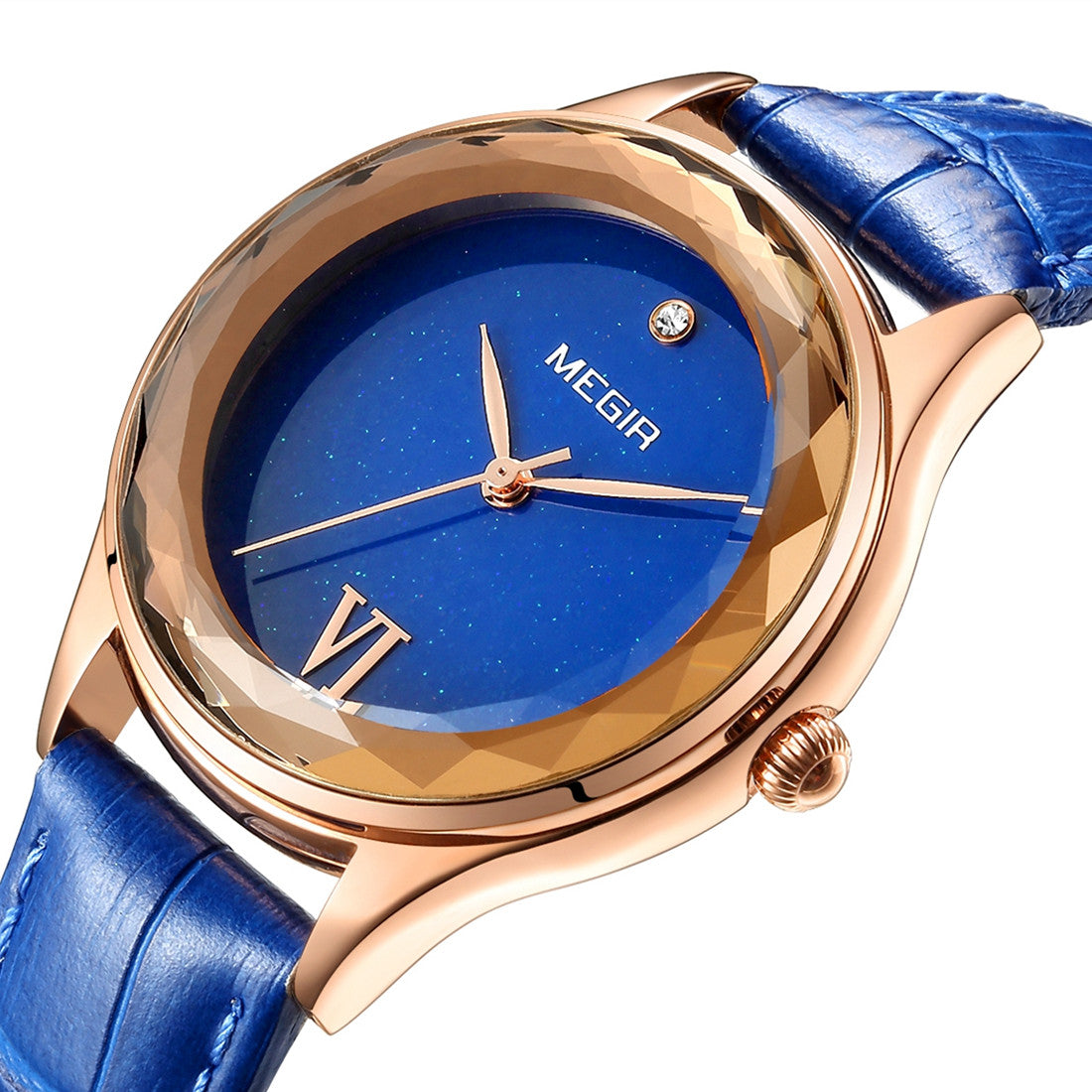 MEGIR Women’s Dress Watch – Leather Strap, Waterproof, Quartz