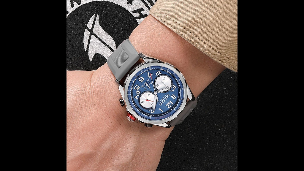 MEGIR Men’s Military Sport Watch – Chronograph, Silicone Strap