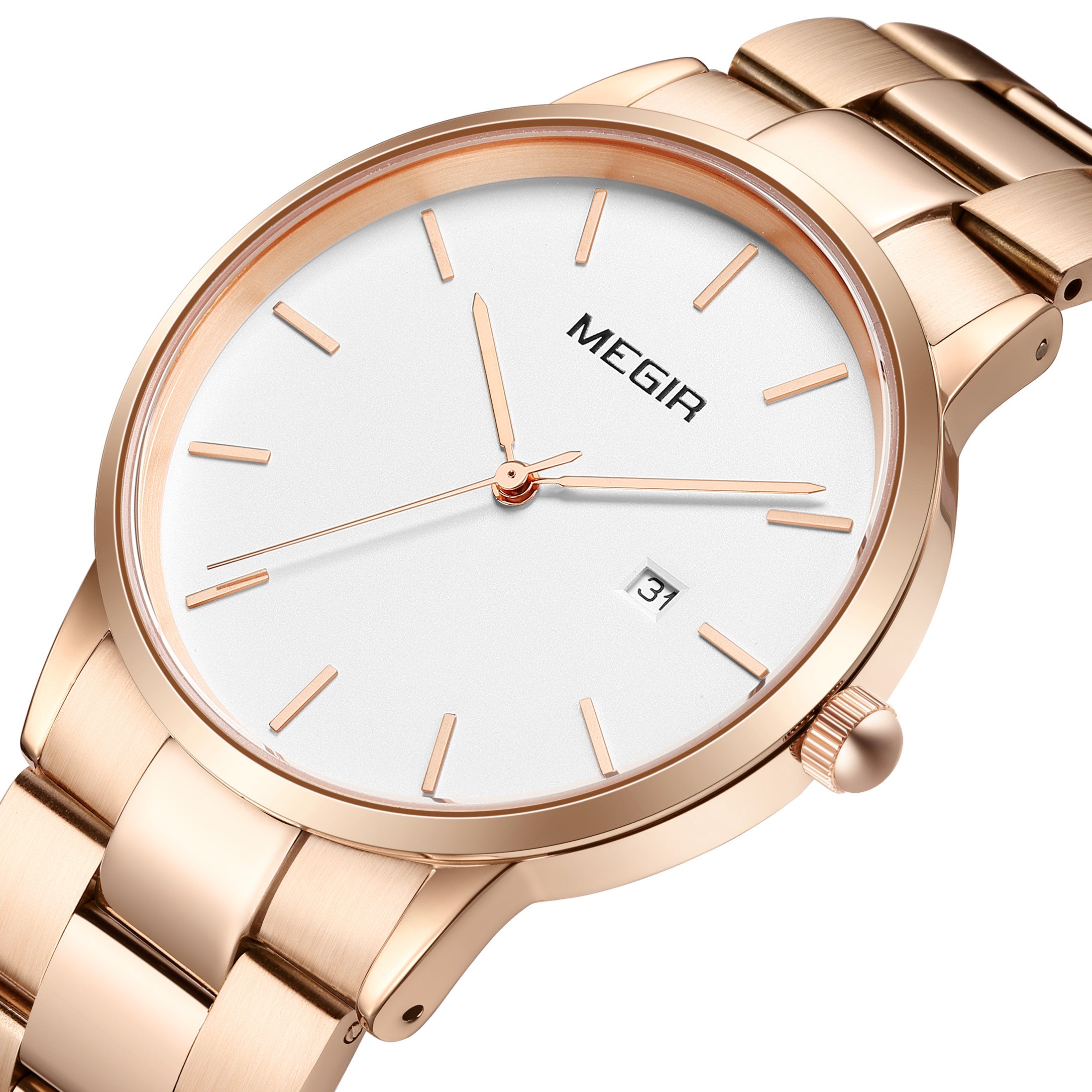 MEGIR Men’s Business Quartz Watch – Steel Band, Waterproof