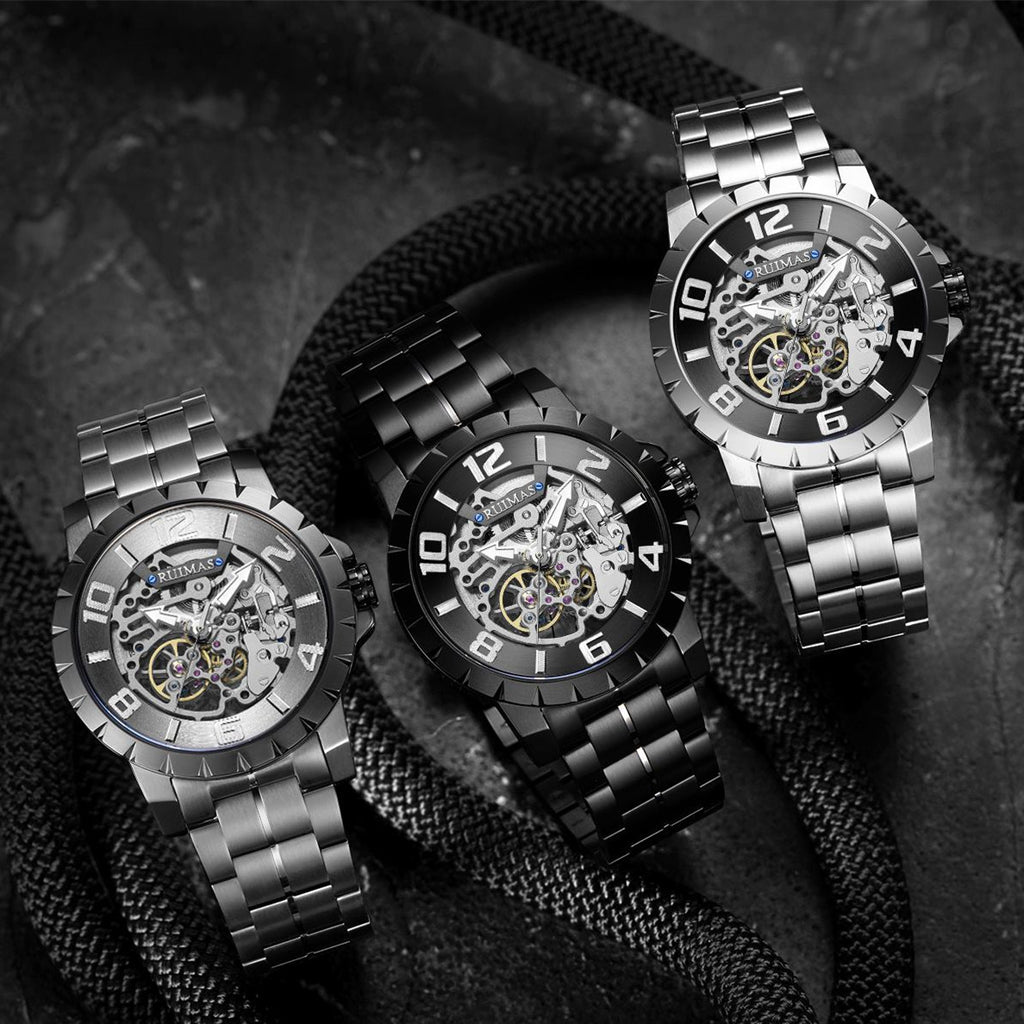 RUIMAS Men’s Automatic Watch – Stainless Steel, 5ATM Waterproof