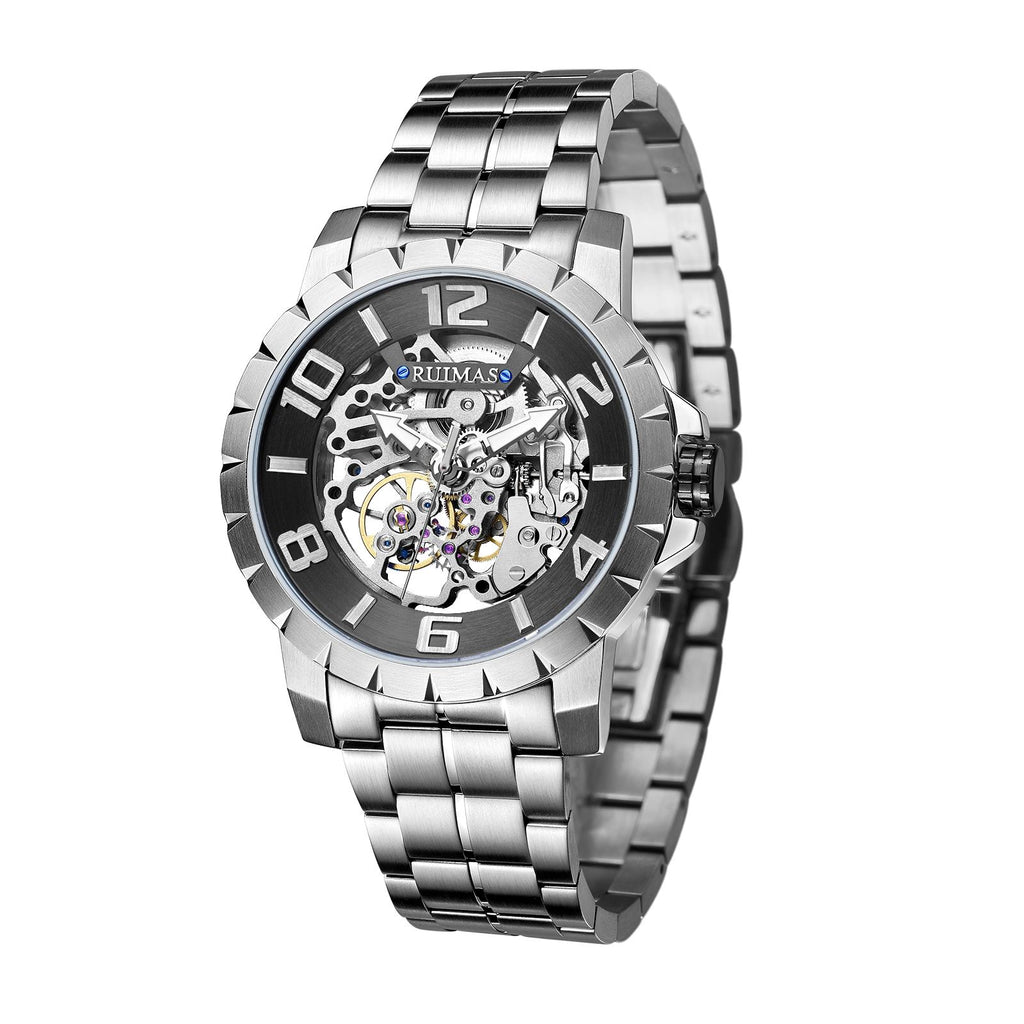 RUIMAS Men’s Automatic Watch – Stainless Steel, 5ATM Waterproof