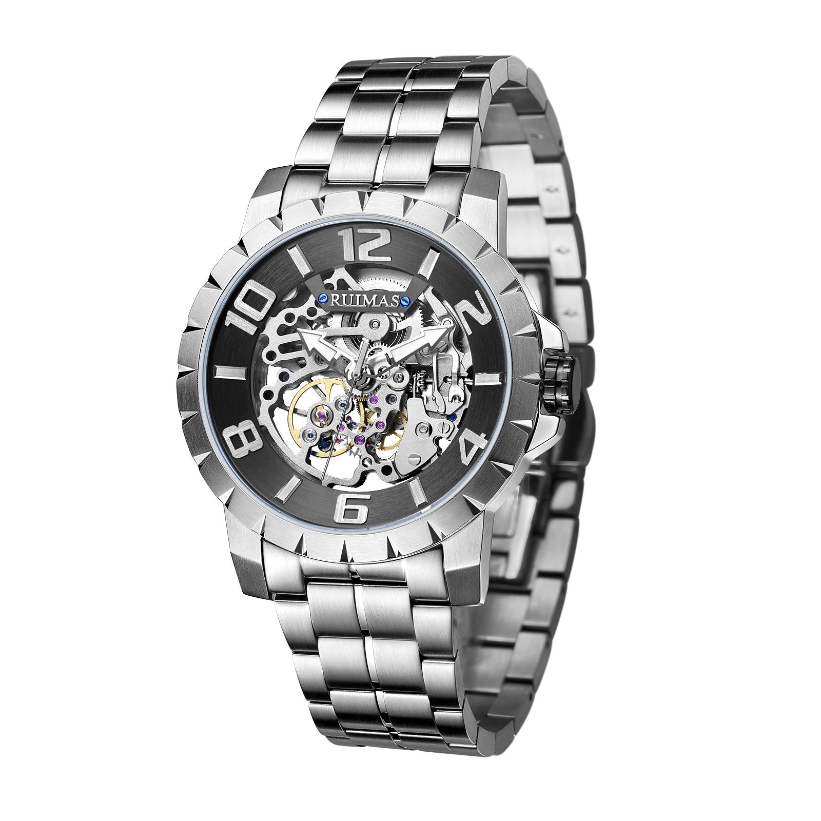 RUIMAS Men’s Automatic Watch – Stainless Steel, 5ATM Waterproof