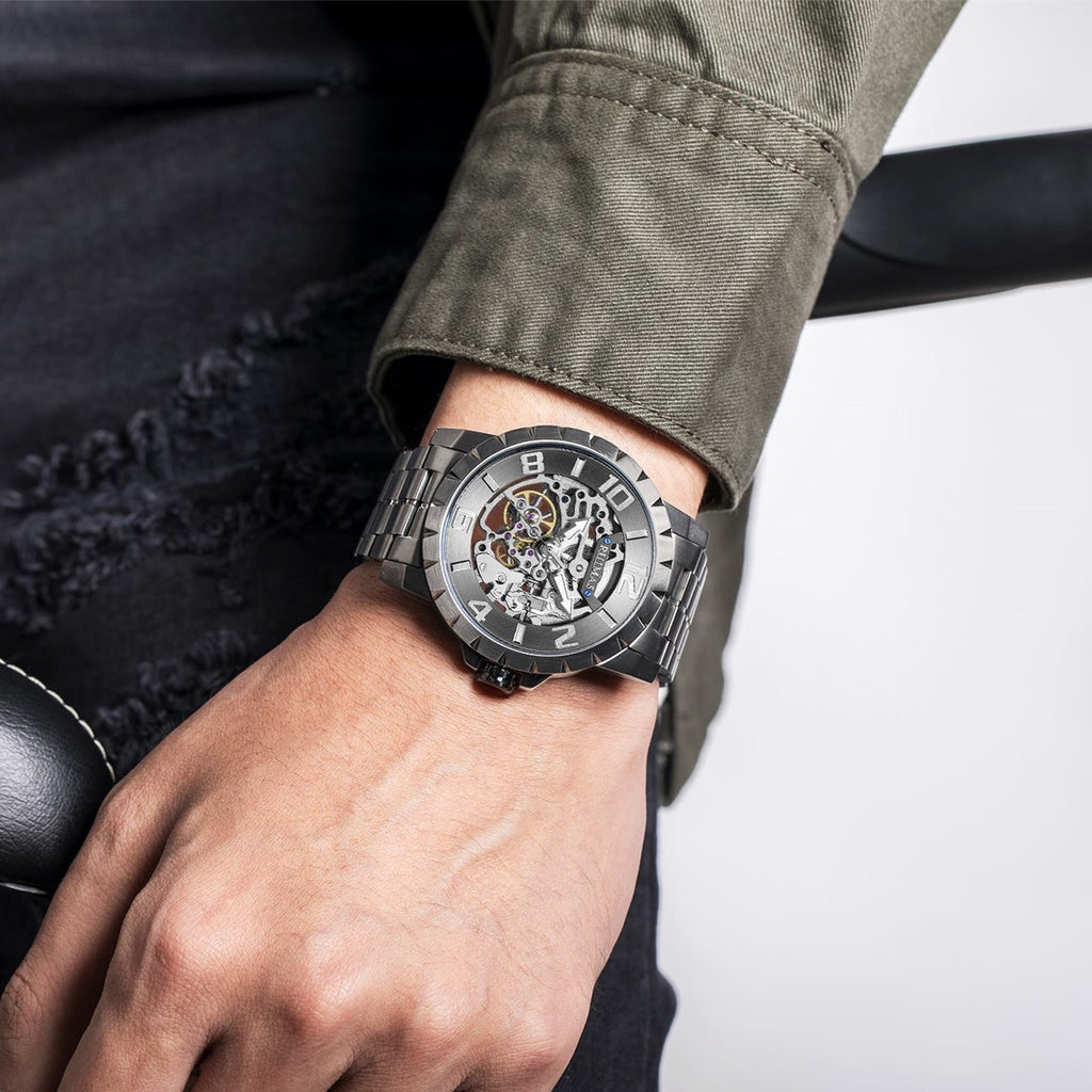 RUIMAS Men’s Automatic Watch – Stainless Steel, 5ATM Waterproof