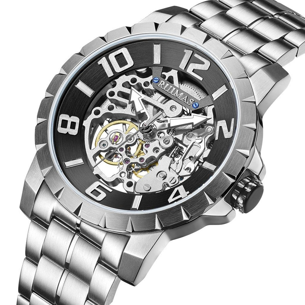 RUIMAS Men’s Automatic Watch – Stainless Steel, 5ATM Waterproof