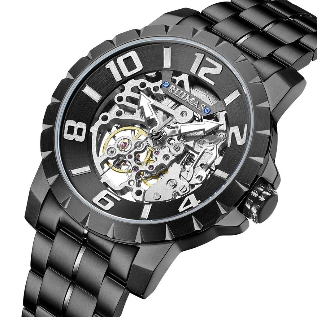 RUIMAS Men’s Automatic Watch – Stainless Steel, 5ATM Waterproof