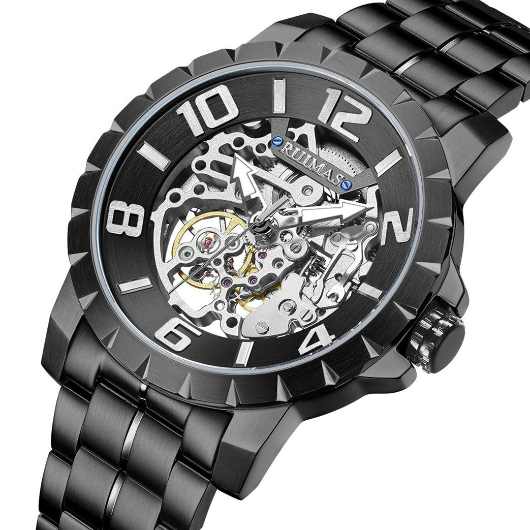 RUIMAS Men’s Automatic Watch – Stainless Steel, 5ATM Waterproof