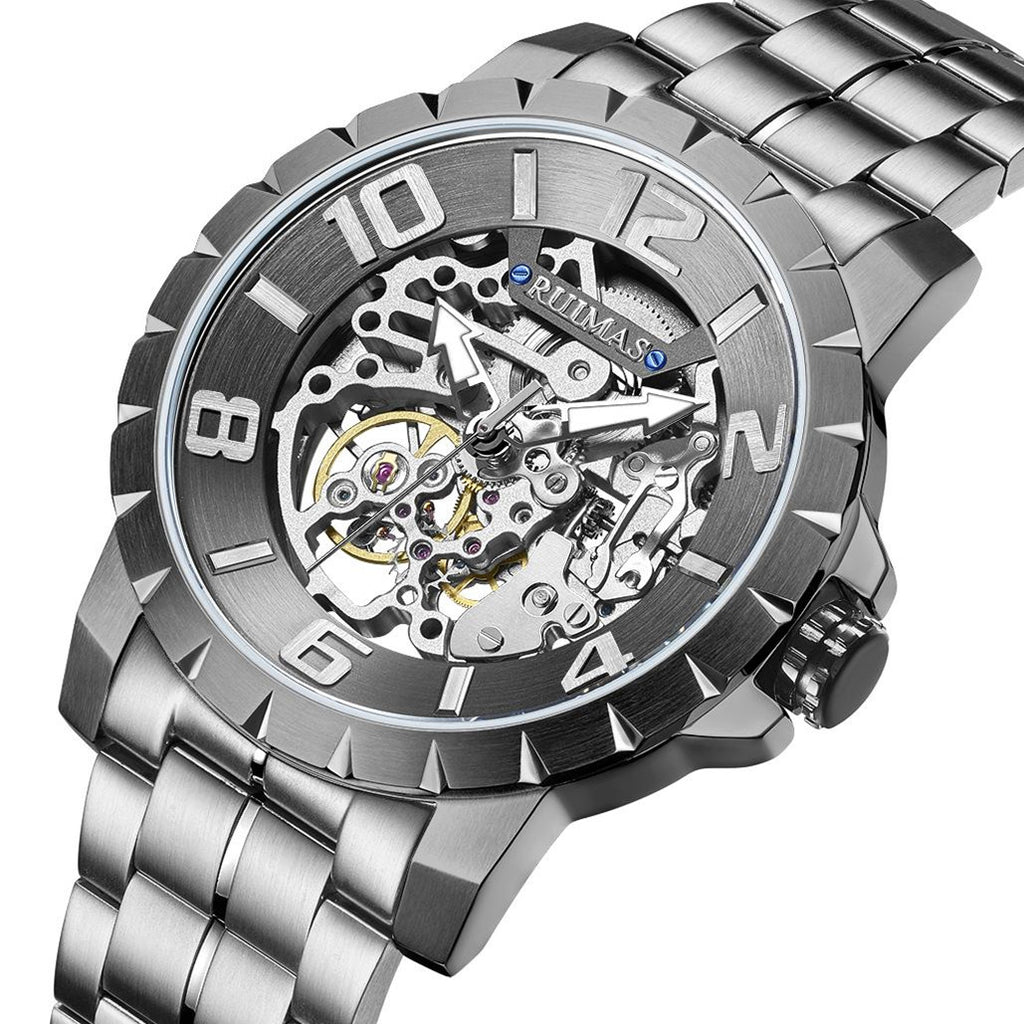 RUIMAS Men’s Automatic Watch – Stainless Steel, 5ATM Waterproof