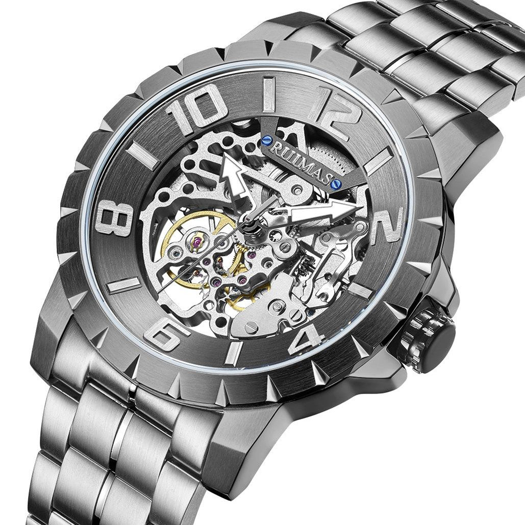 RUIMAS Men’s Automatic Watch – Stainless Steel, 5ATM Waterproof