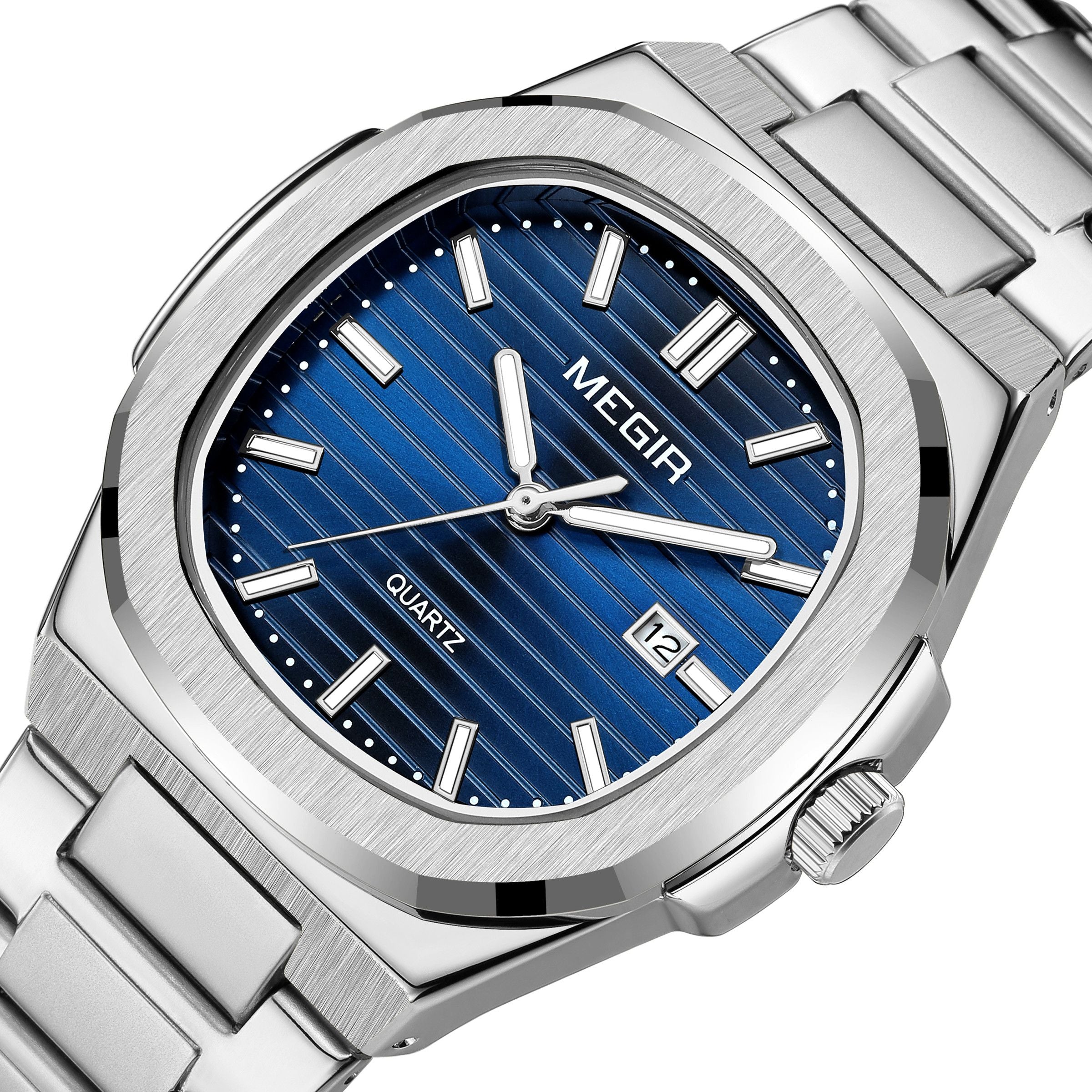 MEGIR Men’s Sport Quartz Watch – Stainless Steel, Luminous, Waterproof