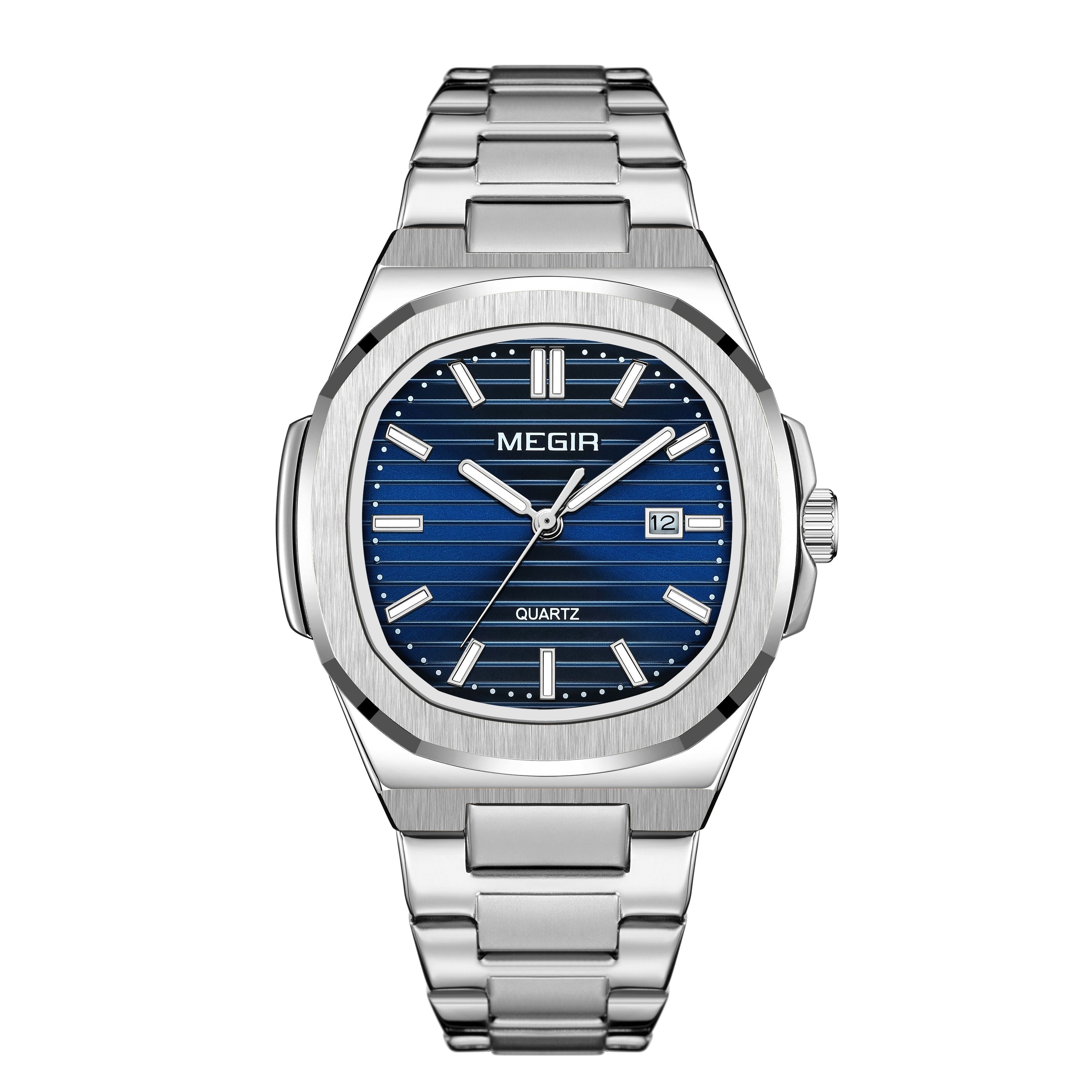 MEGIR Men’s Sport Quartz Watch – Stainless Steel, Luminous, Waterproof