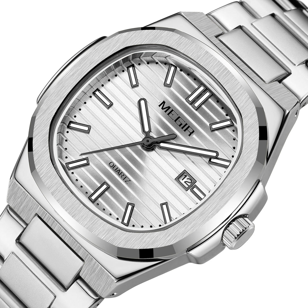 MEGIR Men’s Sport Quartz Watch – Stainless Steel, Luminous, Waterproof