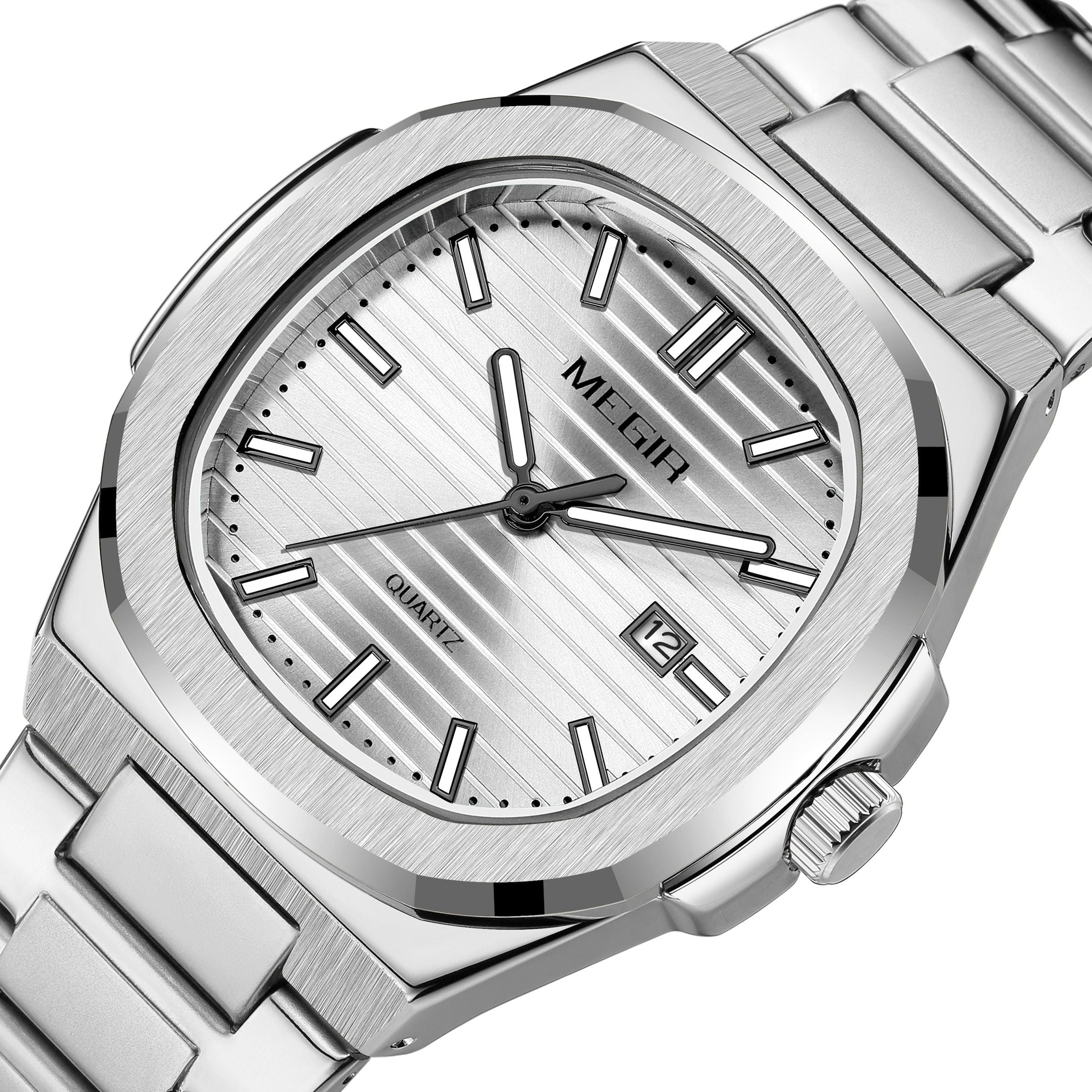 MEGIR Men’s Sport Quartz Watch – Stainless Steel, Luminous, Waterproof