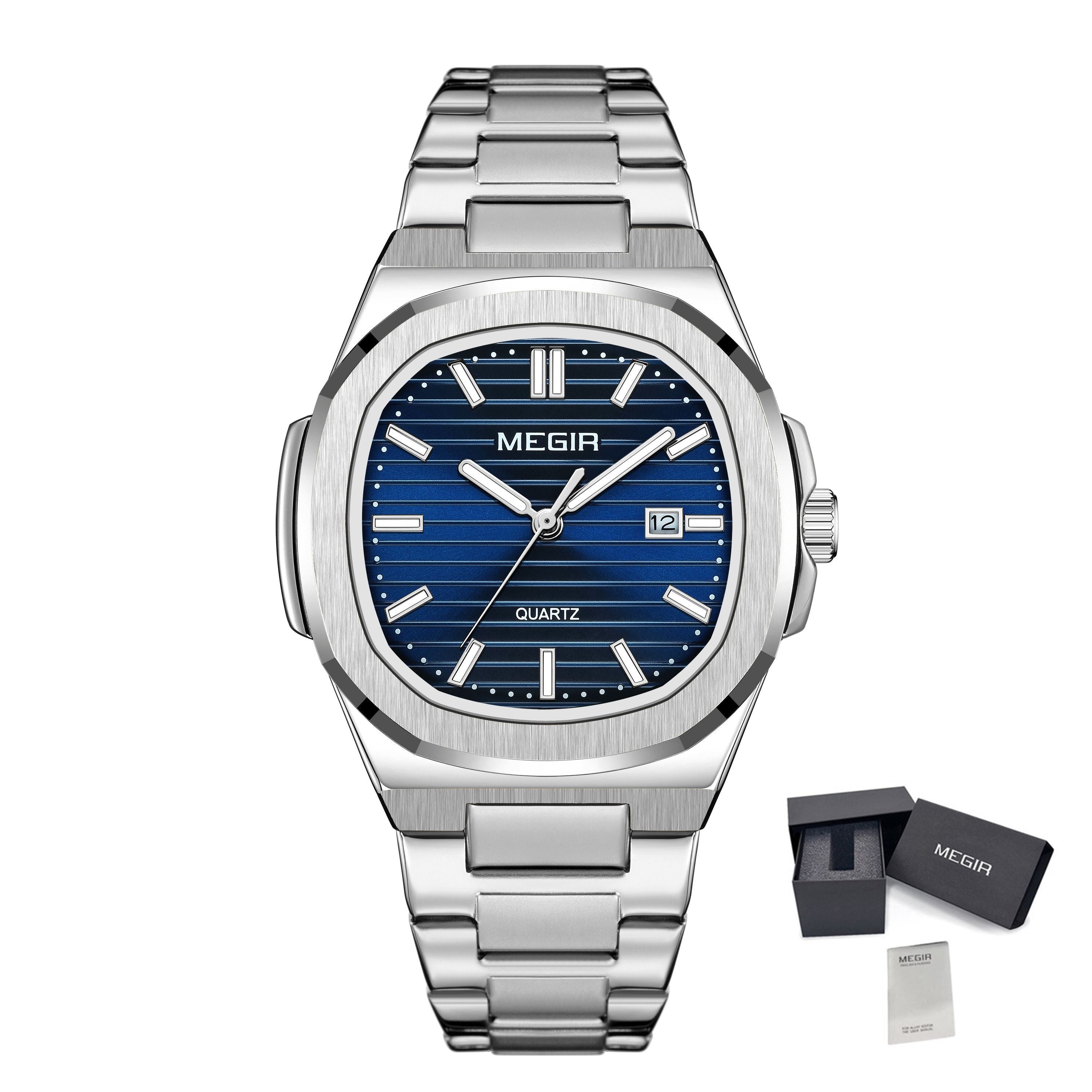 MEGIR Men’s Sport Quartz Watch – Stainless Steel, Luminous, Waterproof