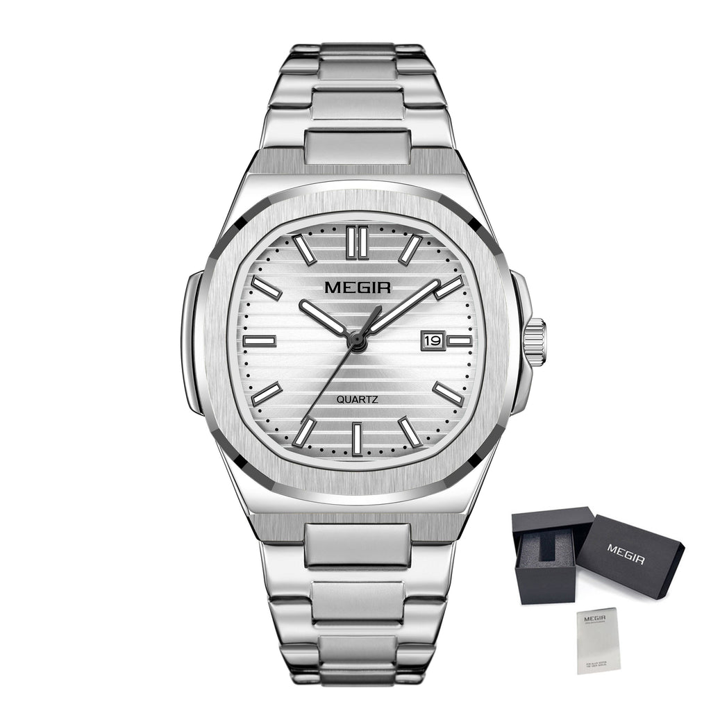 MEGIR Men’s Sport Quartz Watch – Stainless Steel, Luminous, Waterproof