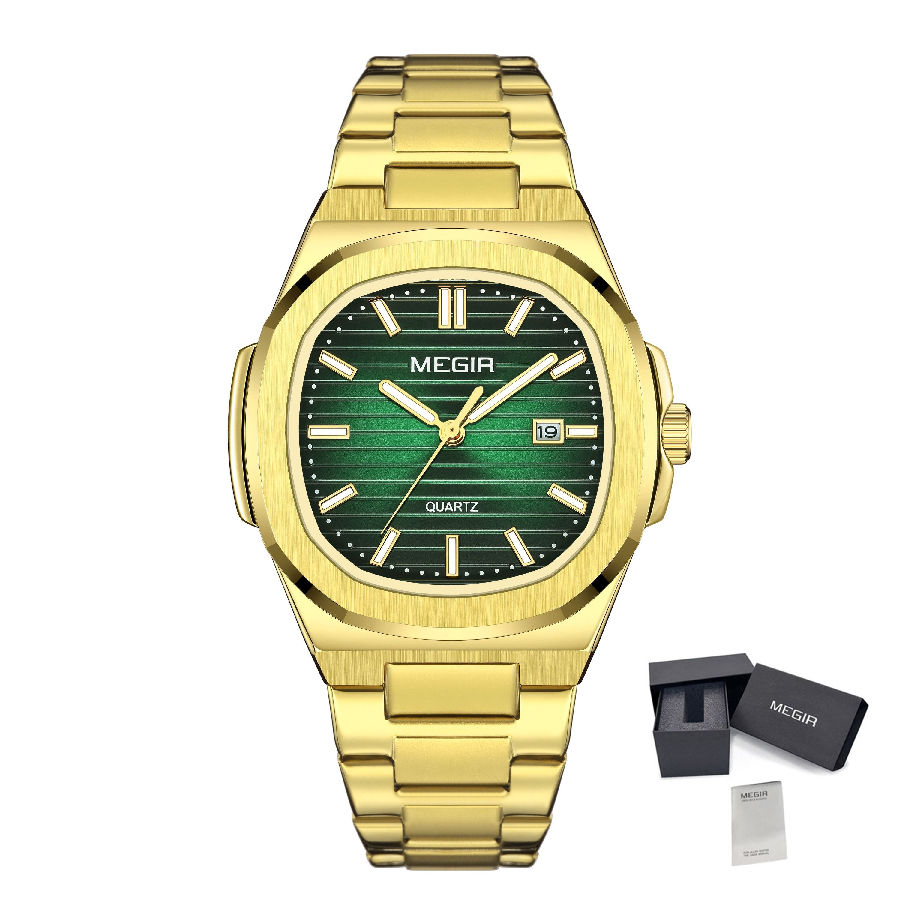 MEGIR Men’s Sport Quartz Watch – Stainless Steel, Luminous, Waterproof