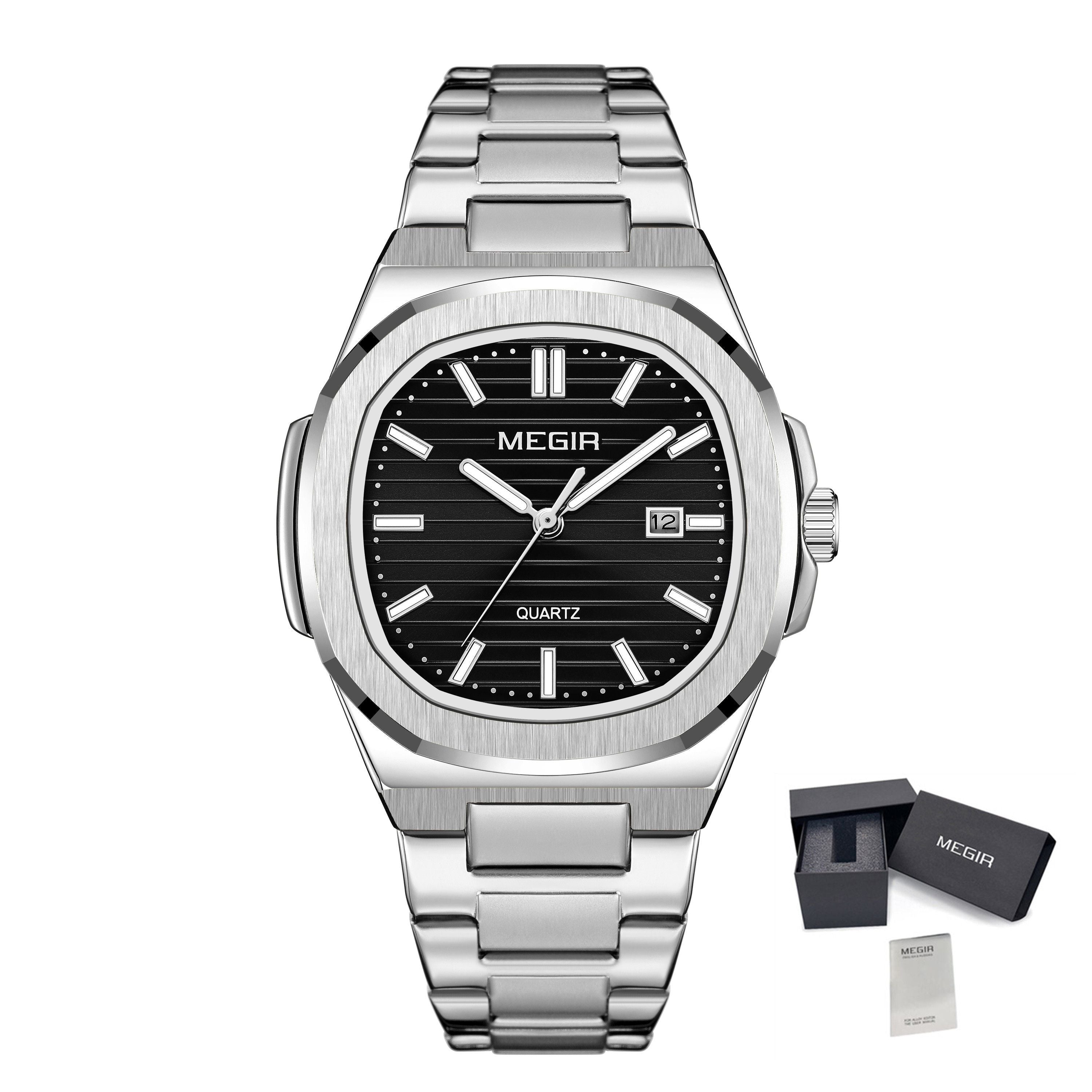 MEGIR Men’s Sport Quartz Watch – Stainless Steel, Luminous, Waterproof