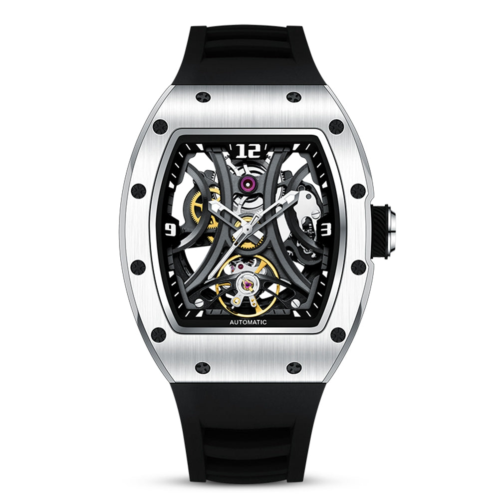 MEGIR Skeleton Men’s Automatic Watch – Luminous, Stainless Steel