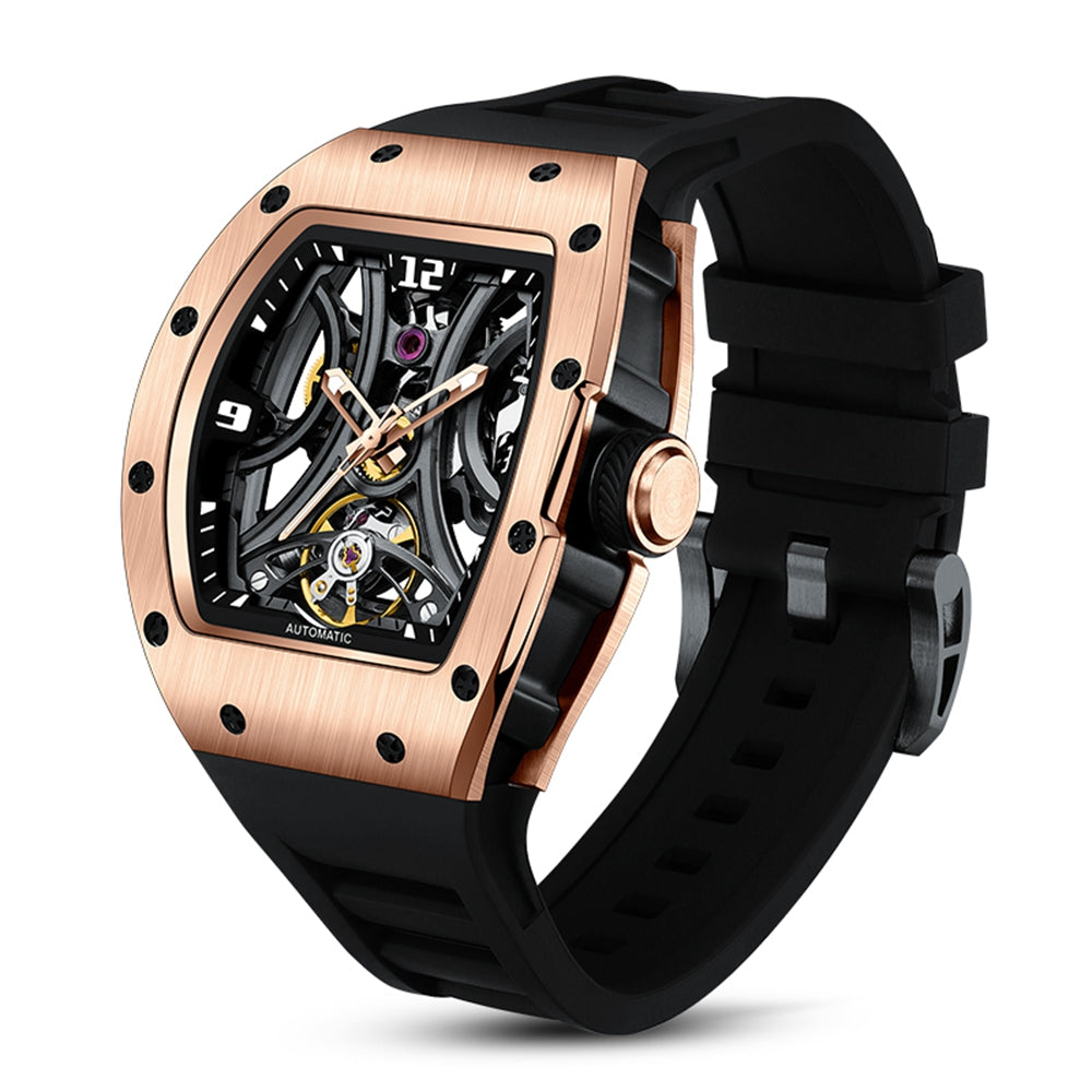 MEGIR Skeleton Men’s Automatic Watch – Luminous, Stainless Steel