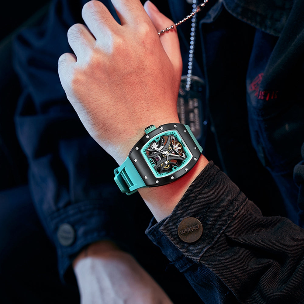 MEGIR Skeleton Men’s Automatic Watch – Luminous, Stainless Steel