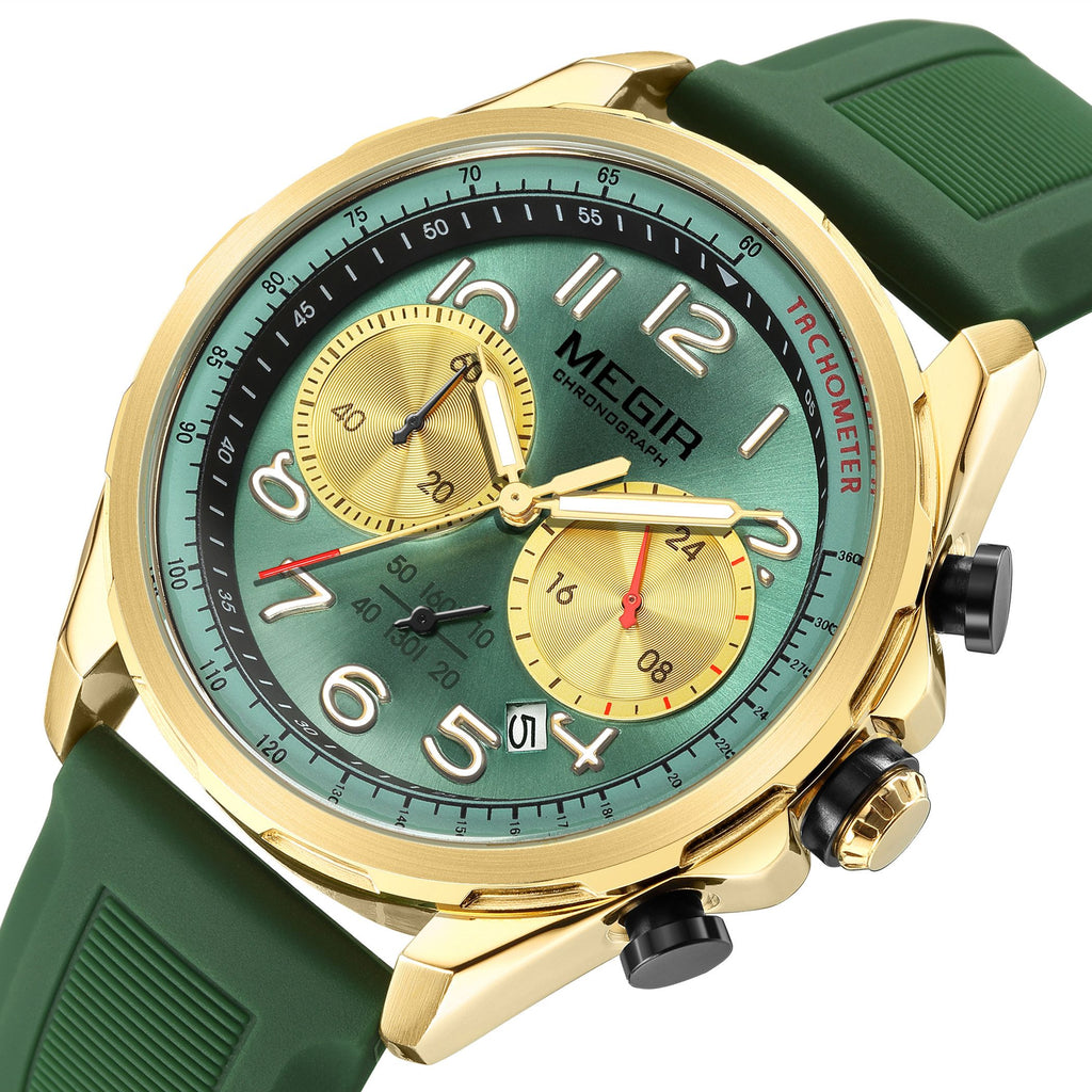MEGIR Men’s Military Sport Watch – Chronograph, Silicone Strap