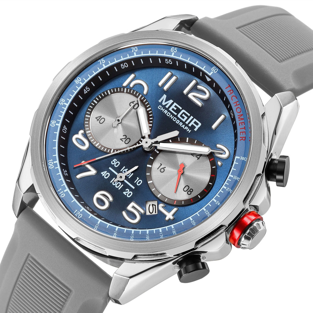 MEGIR Men’s Military Sport Watch – Chronograph, Silicone Strap