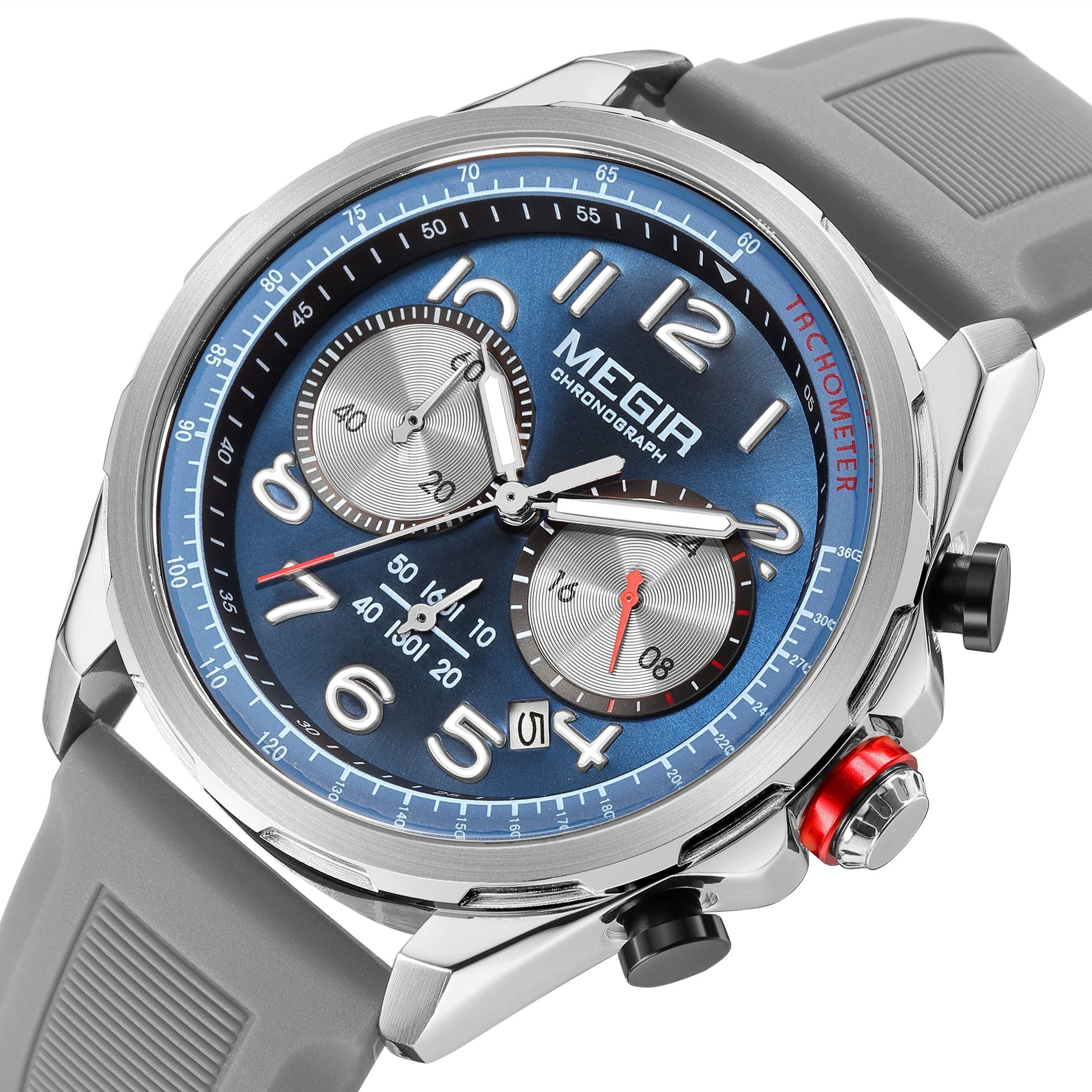 MEGIR Men’s Military Sport Watch – Chronograph, Silicone Strap