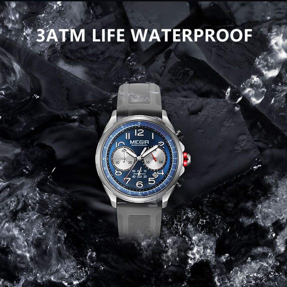 MEGIR Men’s Military Sport Watch – Chronograph, Silicone Strap