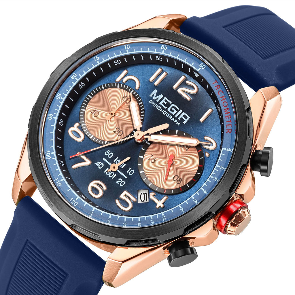 MEGIR Men’s Military Sport Watch – Chronograph, Silicone Strap