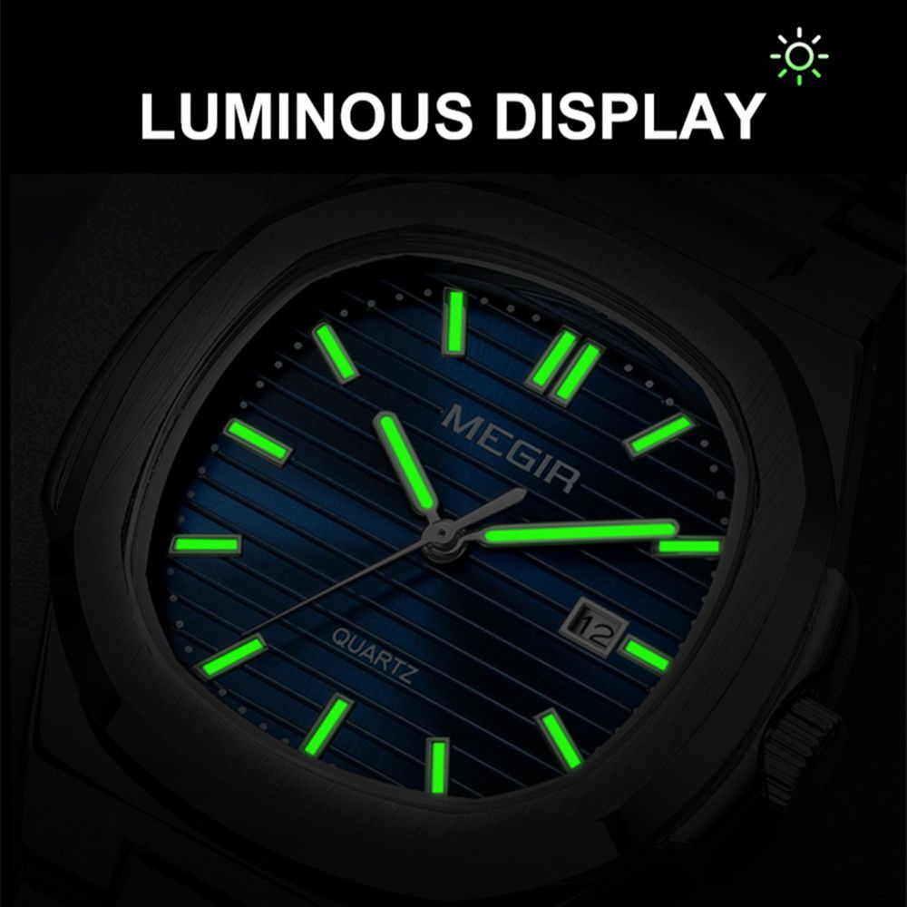 MEGIR Men’s Sport Quartz Watch – Stainless Steel, Luminous, Waterproof