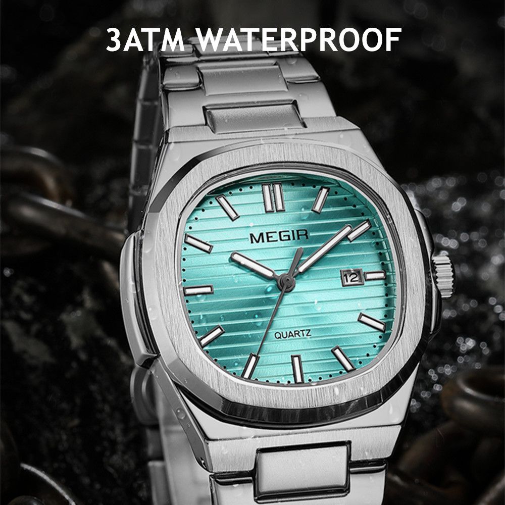 MEGIR Men’s Sport Quartz Watch – Stainless Steel, Luminous, Waterproof