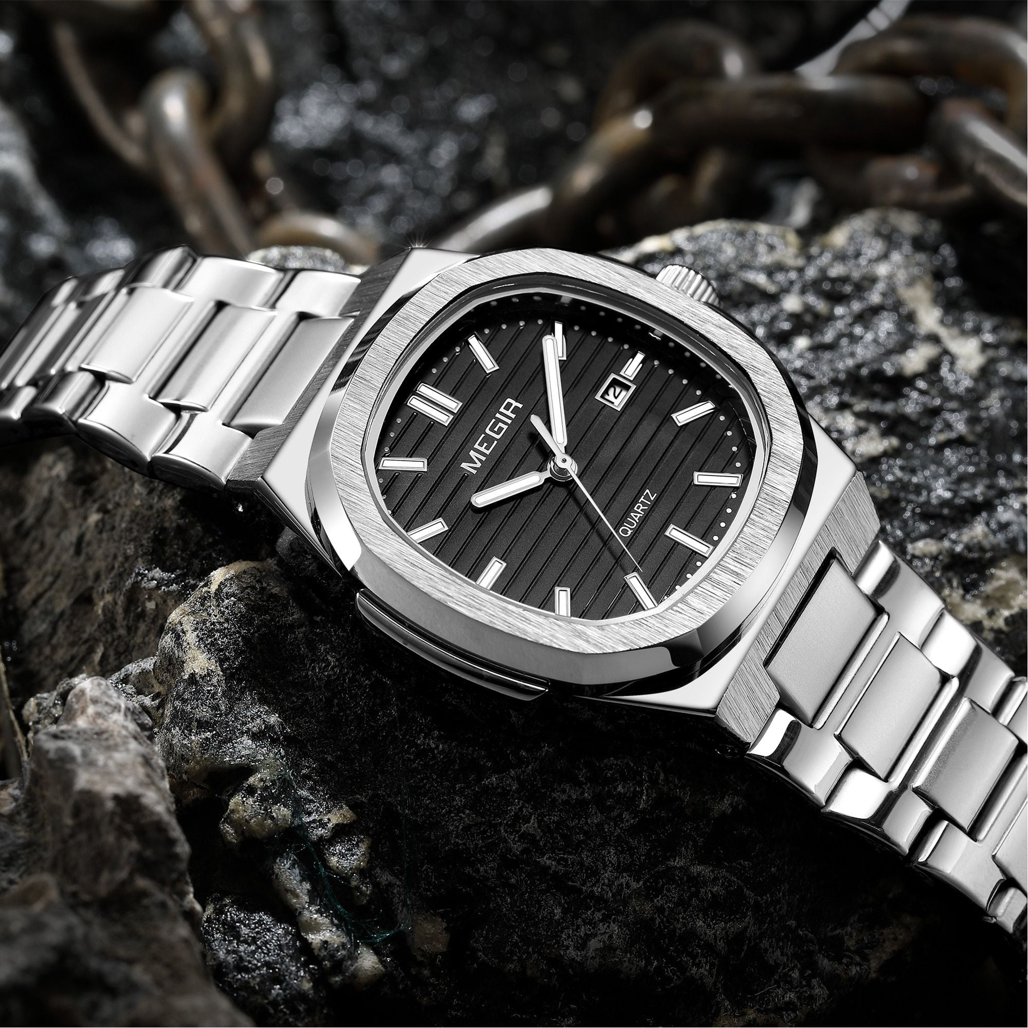MEGIR Men’s Sport Quartz Watch – Stainless Steel, Luminous, Waterproof