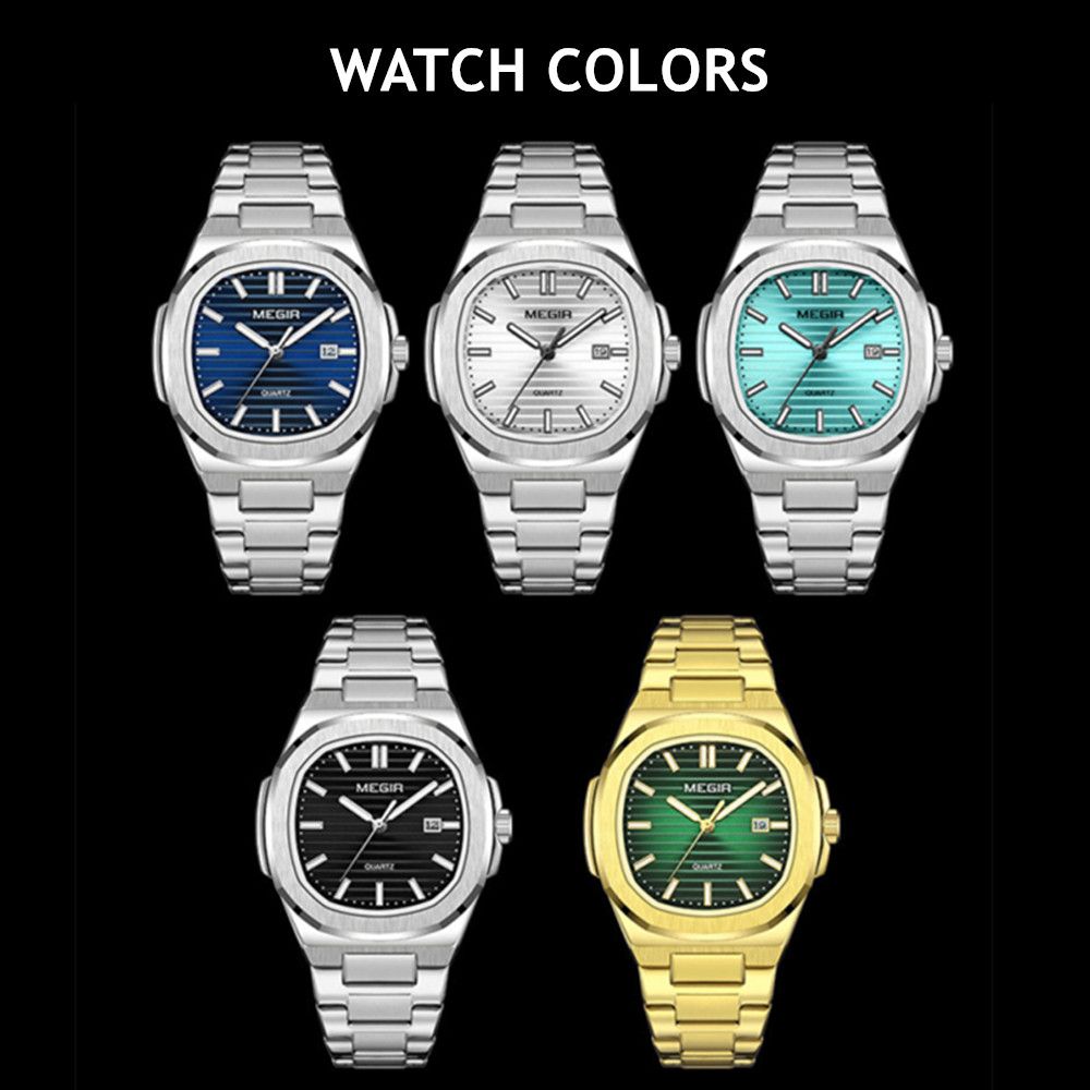 MEGIR Men’s Sport Quartz Watch – Stainless Steel, Luminous, Waterproof