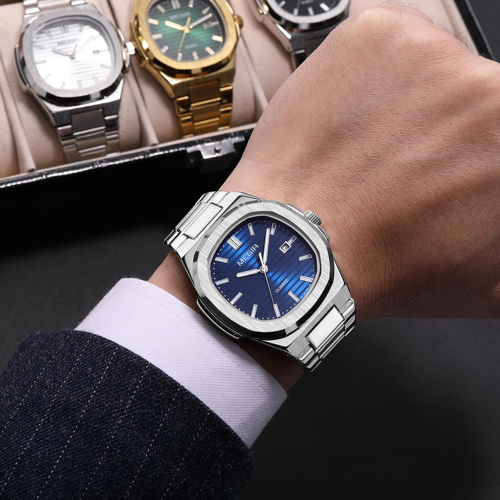 MEGIR Men’s Sport Quartz Watch – Stainless Steel, Luminous, Waterproof