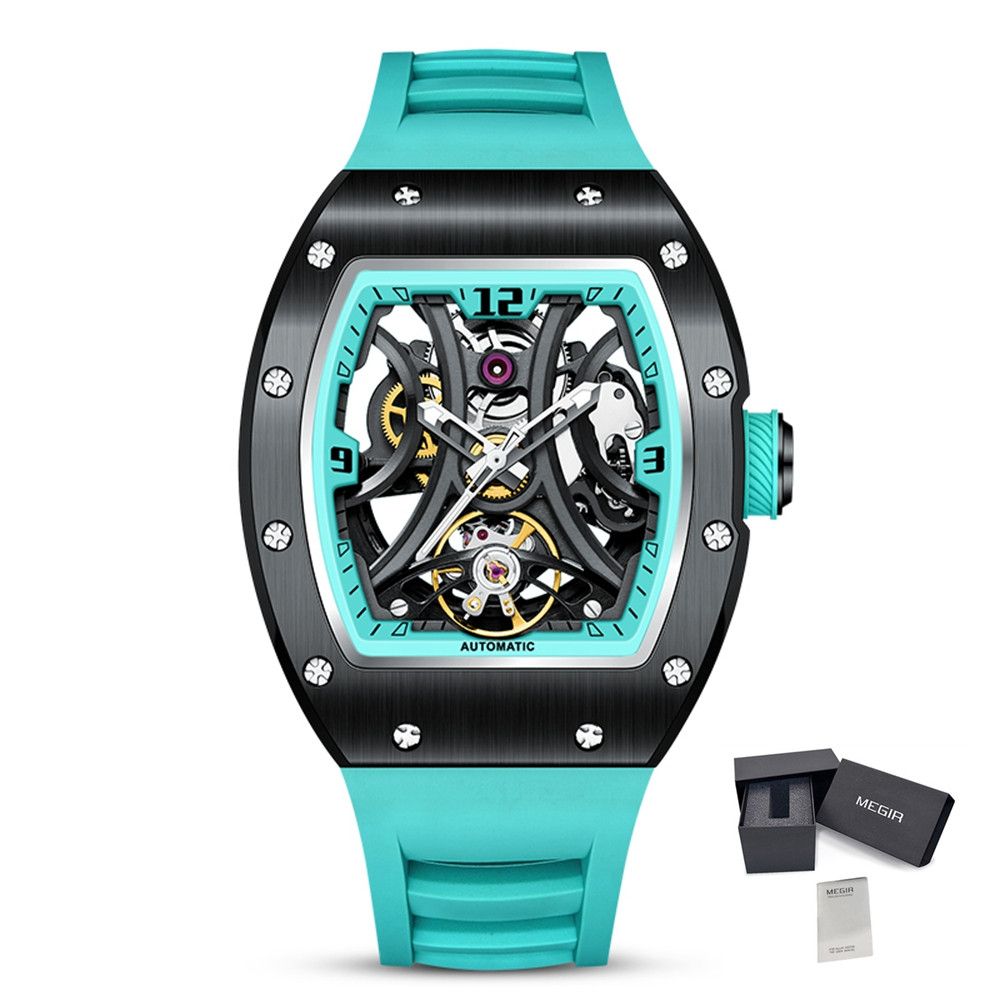 MEGIR Skeleton Men’s Automatic Watch – Luminous, Stainless Steel