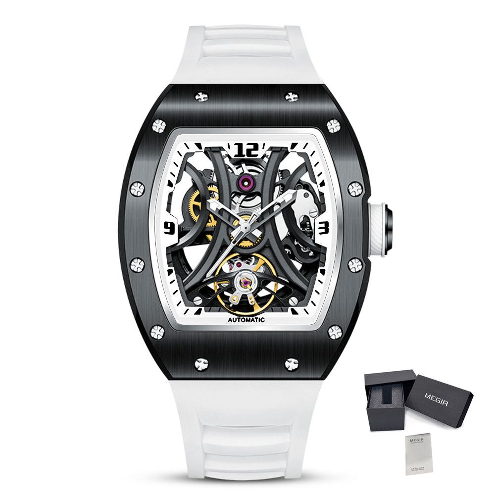 MEGIR Skeleton Men’s Automatic Watch – Luminous, Stainless Steel