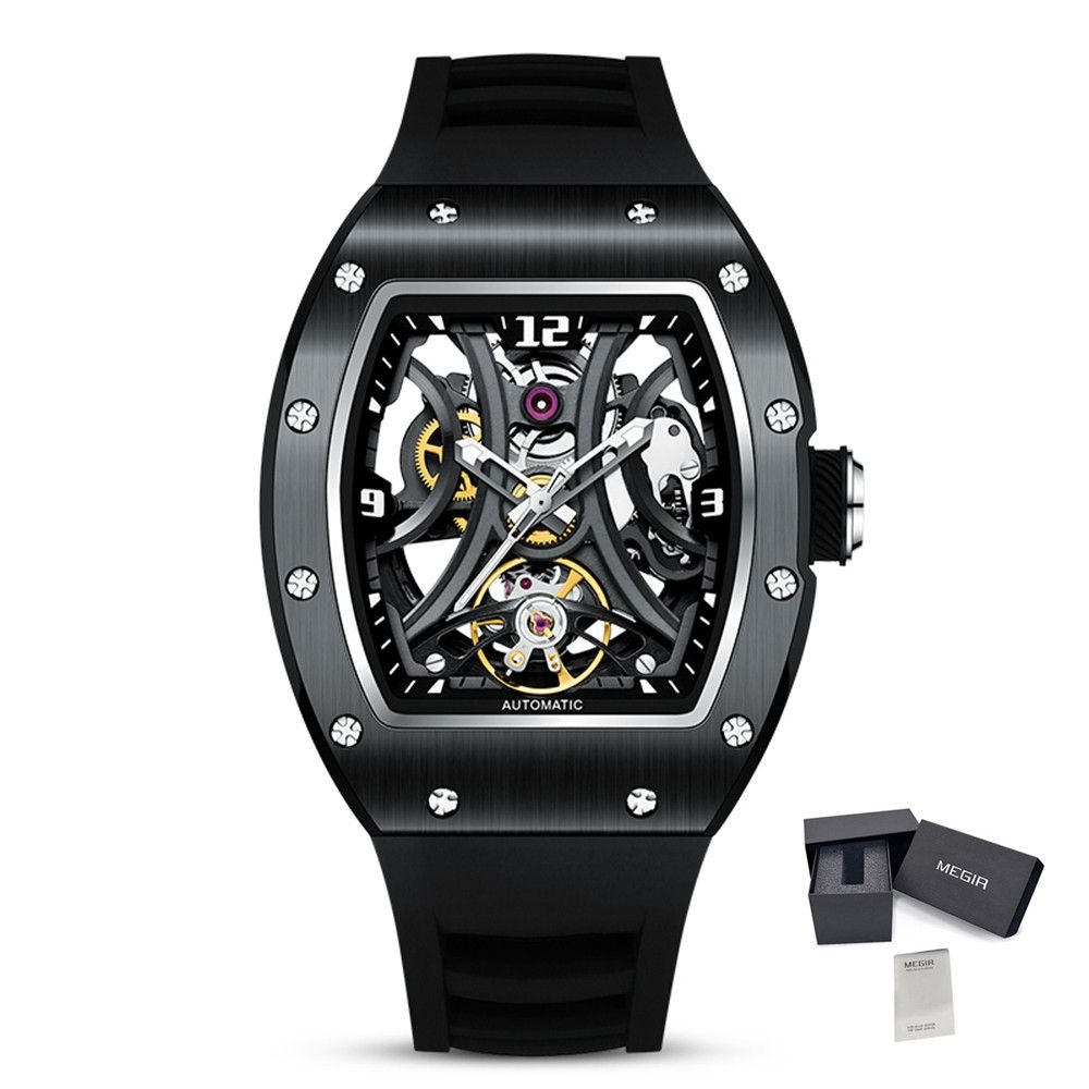 MEGIR Skeleton Men’s Automatic Watch – Luminous, Stainless Steel