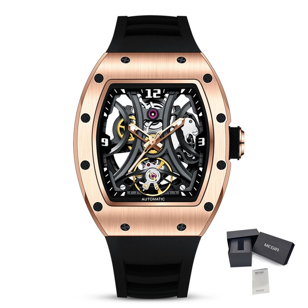 MEGIR Skeleton Men’s Automatic Watch – Luminous, Stainless Steel