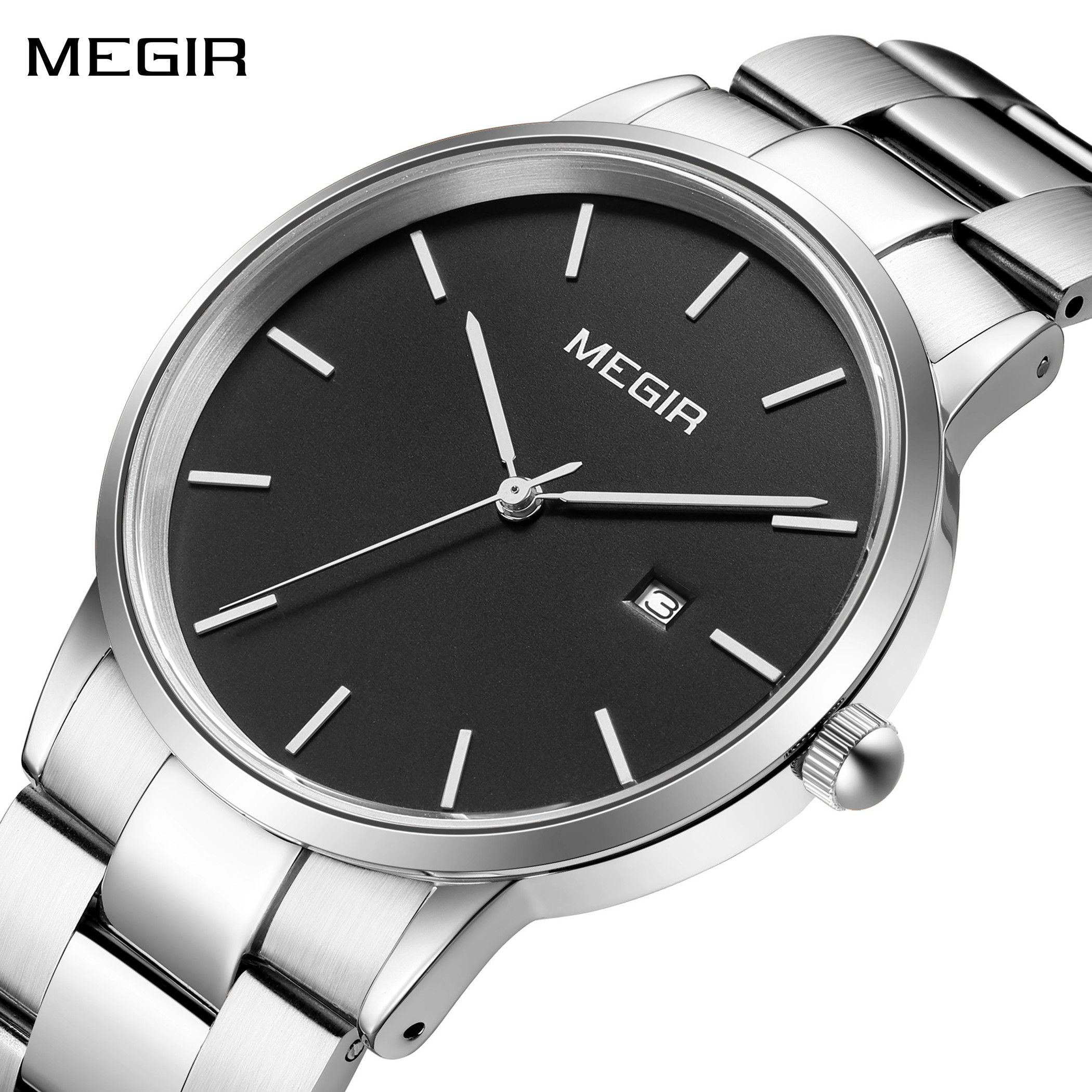 MEGIR Men’s Business Quartz Watch – Steel Band, Waterproof