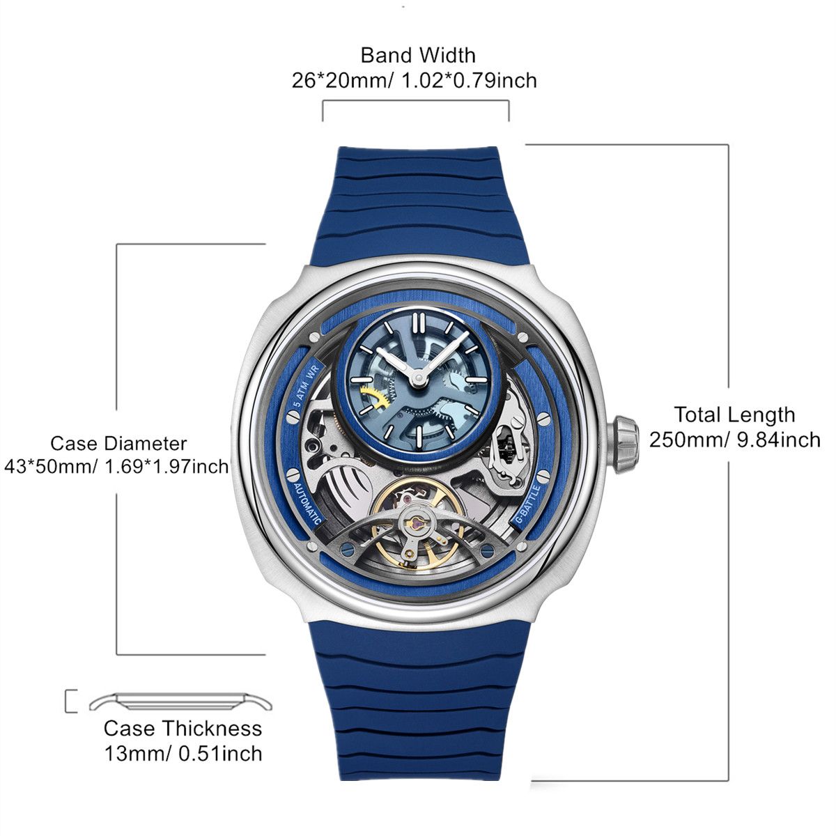 MEGIR Skeleton Men’s Sport Watch – Automatic, Waterproof, Luminous