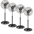 Set of 2 Industrial Standing Fans 80W 3 Speeds 18" Inches 3 Blades Oscillating Base Robust Support 100 to 130 cm High Adjustable to Your Liking Oscillating 120º Oso Spain