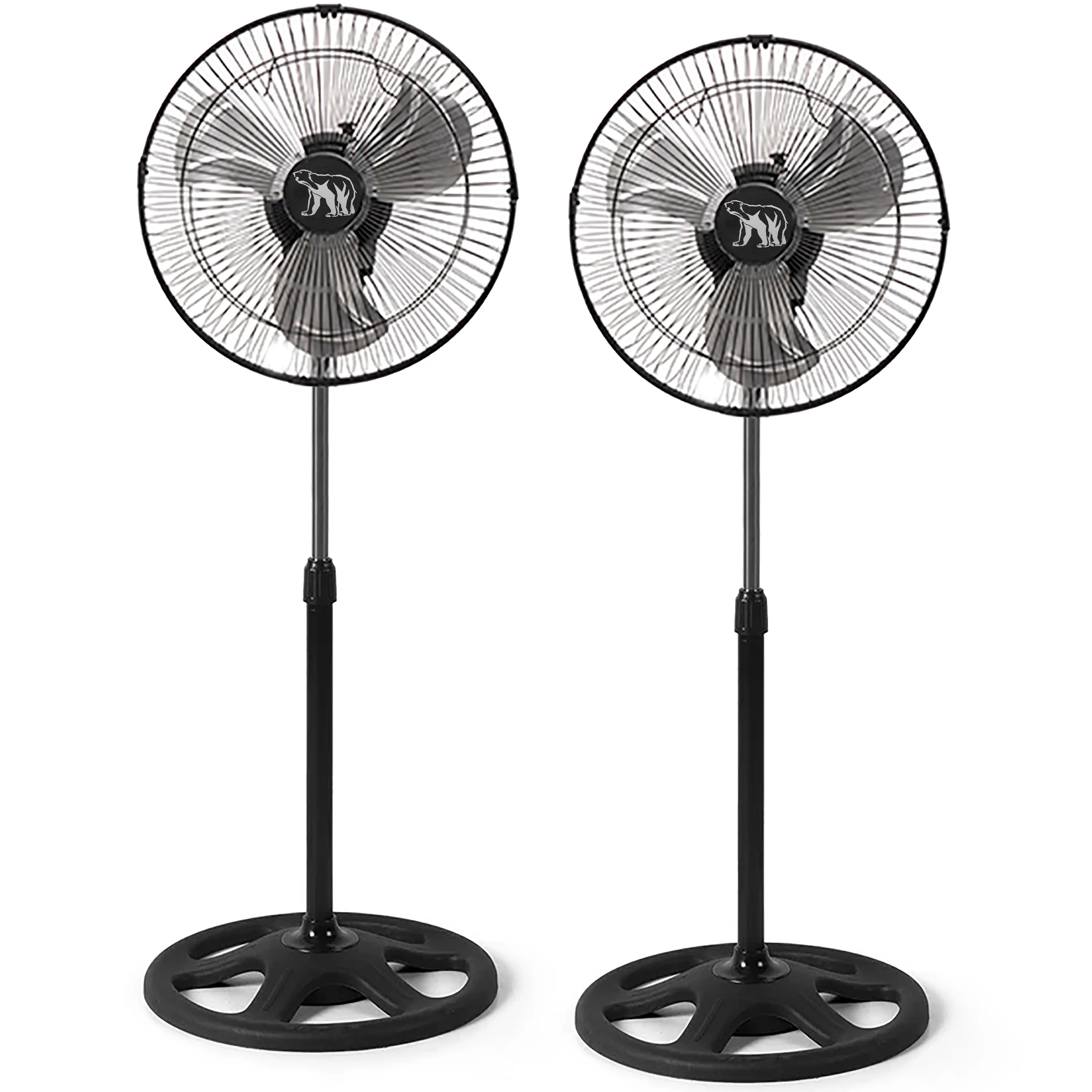 Industrial Standing Fan – 80W, 3 Speeds, Oscillating (Set of 2)