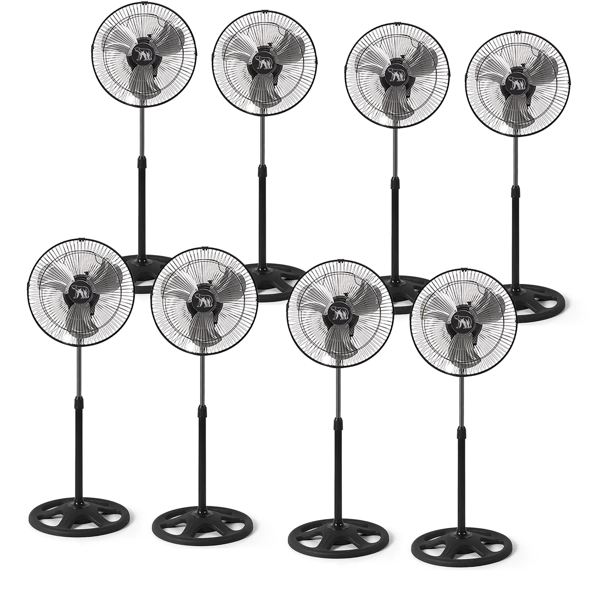 Industrial Standing Fan – 80W, 3 Speeds, Oscillating (Set of 2)