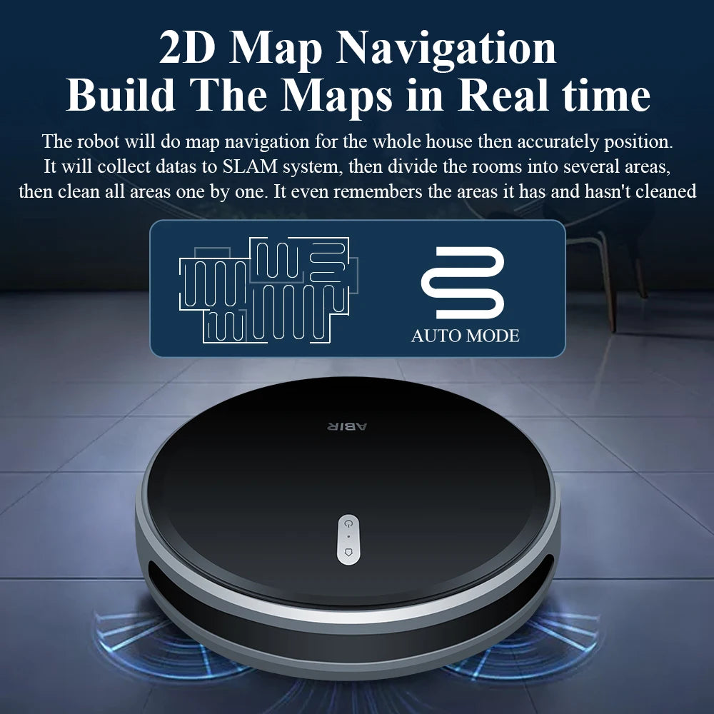 Smart Robot Vacuum Cleaner – 6000Pa Suction, Wi-Fi App Control, Auto Recharge, Pet Hair & Hard Floor Cleaning